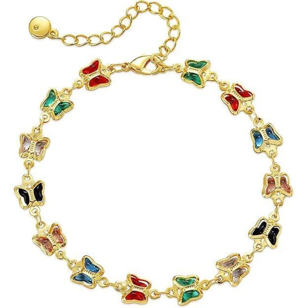 Butterfly Bracelets For Women 18K Gold Plated Dainty Charm Gold Bracelet For
